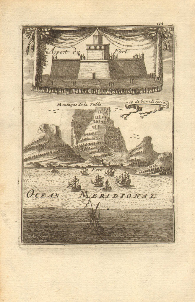 CAPE TOWN. Castle & Cape of Good Hope. Table Mountain. South Africa. MALLET 1683